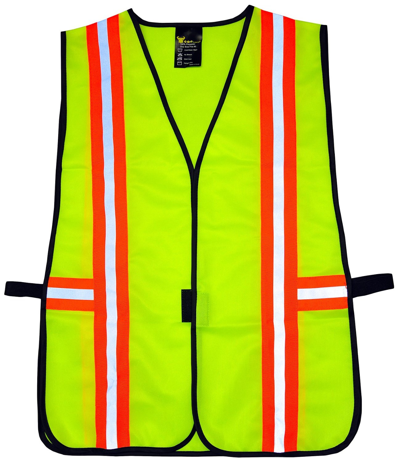 Boston Industrial Lime Green Safety Vest with Reflective Tape