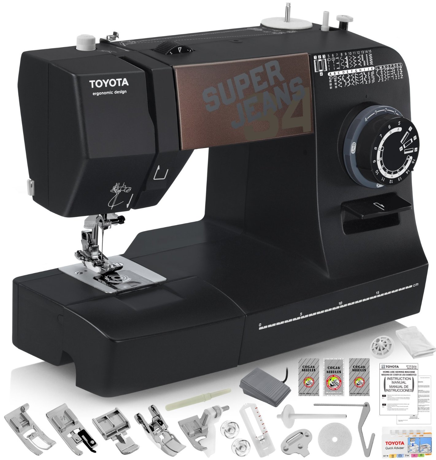 Toyota TOYOTA Super Jeans J34 Sewing Machine (Glides Over 12 Layers of Denim) w/ Gliding Foot