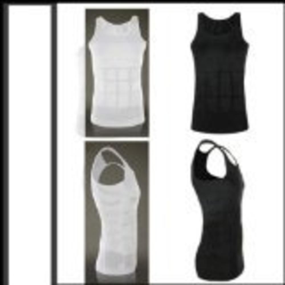 As Seen On TV Mens Slimming TShirt Black Small Waist Cincher,Mens Body