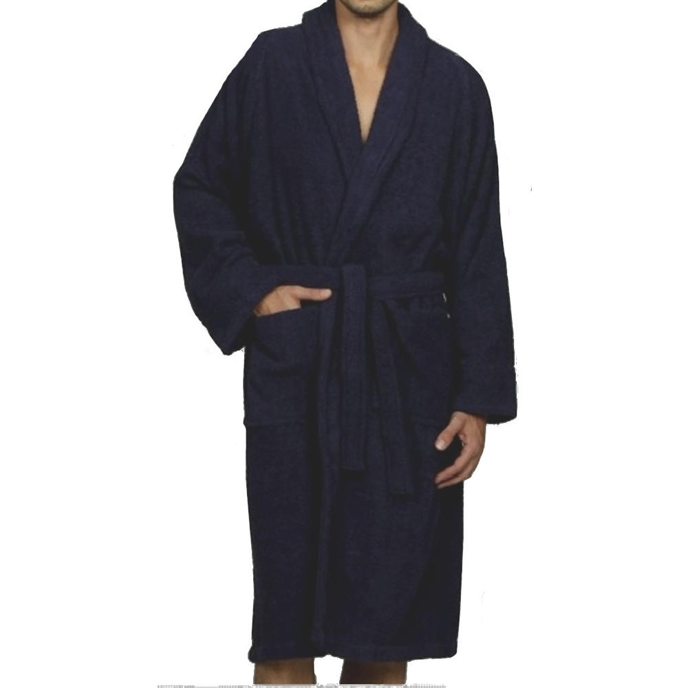 MARRIKAS 100% Egyptian Cotton Quality Bath Robe Navy Blue