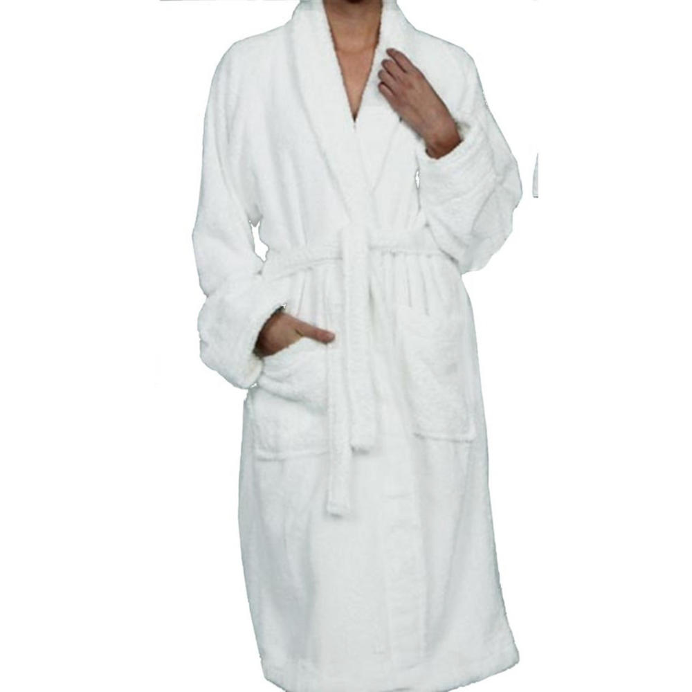 MARRIKAS 100% Egyptian Cotton Quality Bath Robe White