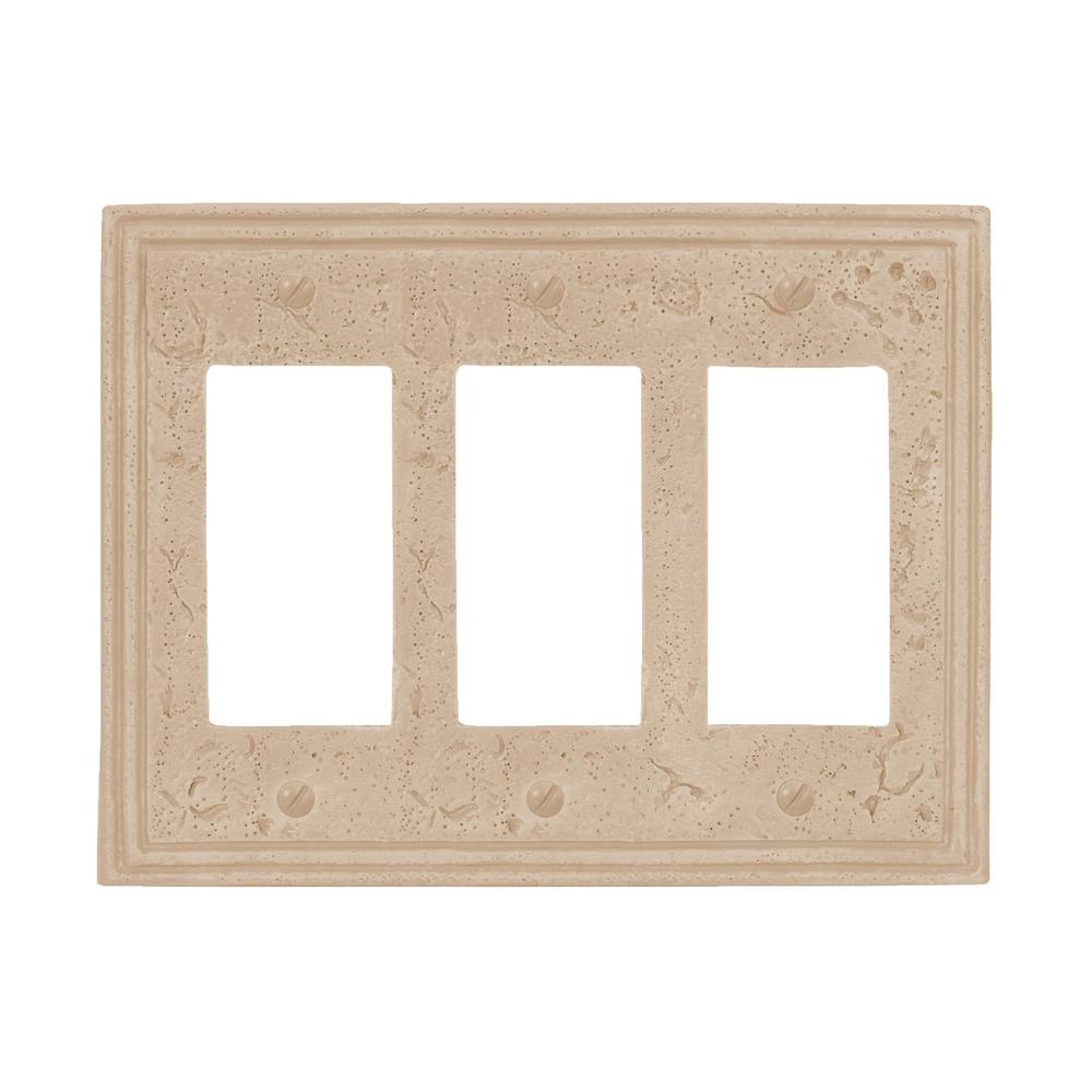 WholesalePlumbing Faux Stone Travertine Textured Stone Resin Switch plate & outlet covers