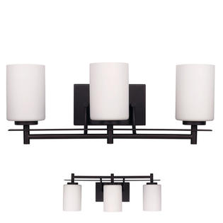 Howplumb Oil Rubbed Bronze 3 Globe Vanity Light Interior Bath Wall Lighting Fixture