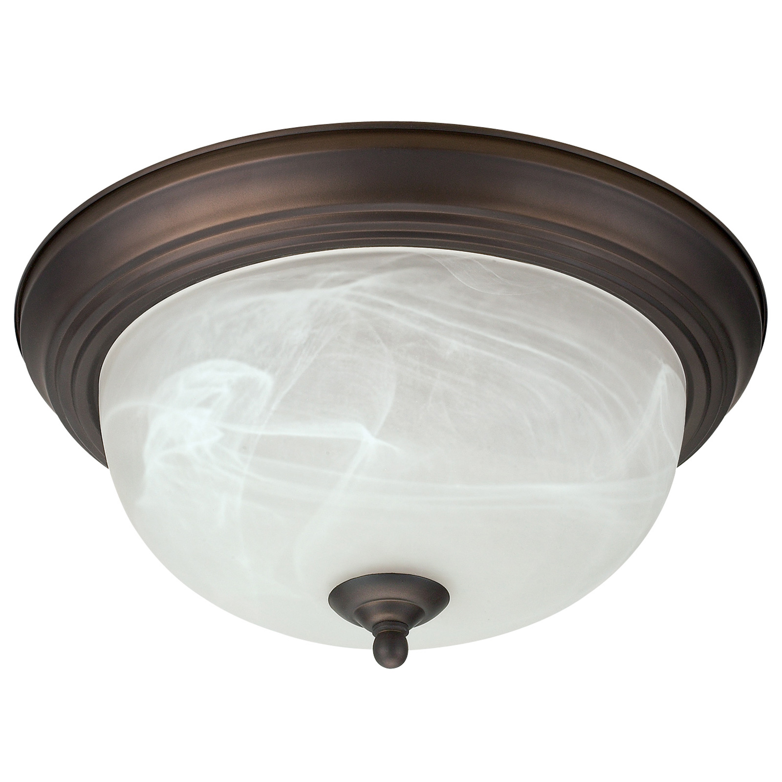 Howplumb Oil Rubbed Bronze Flush Mount Ceiling Light Fixture Globe 13" Alabaster Glass Shade