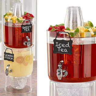 Howplumb 2 Pack Cold Beverage Drink Dispenser Stackable 1 75