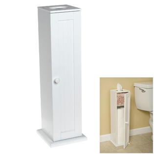Bennington Country Cottage White Toilet Paper Cabinet Storage Tower Free  Standing