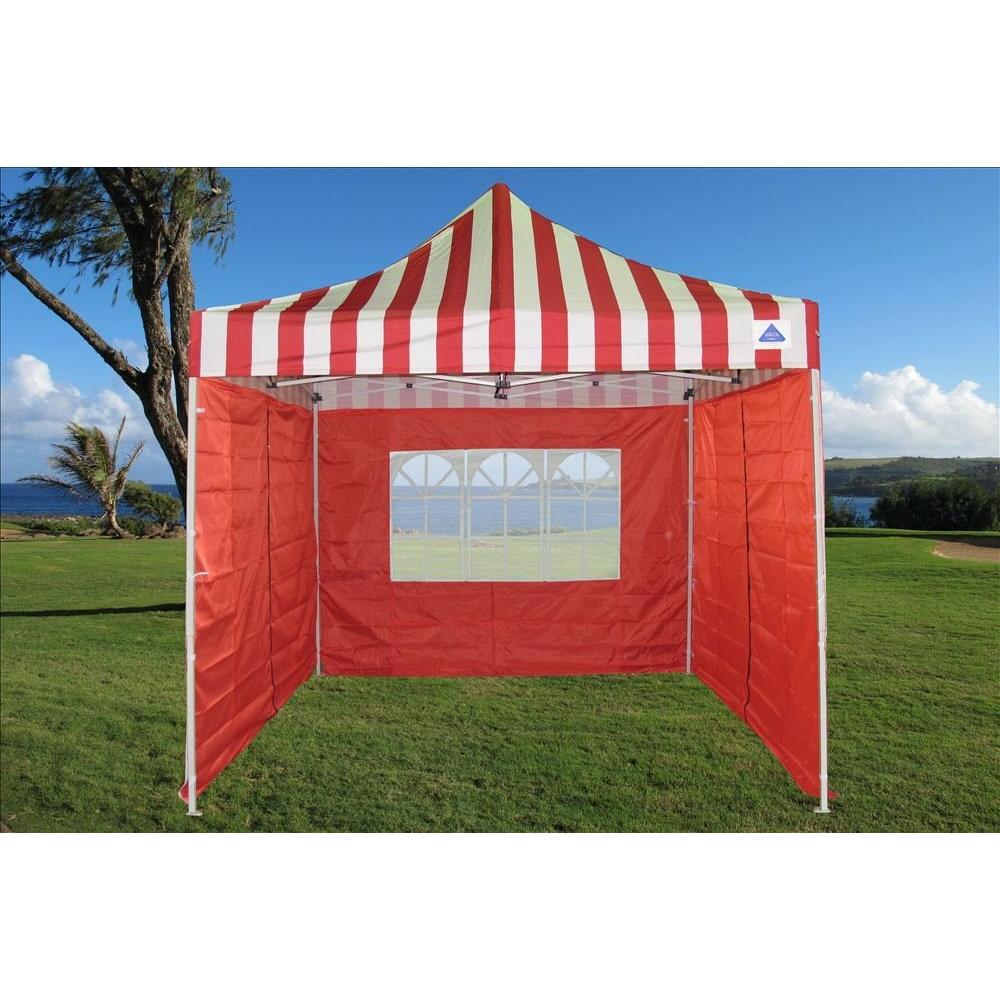 Delta canopy 10x10 F Model Red Stripe - Pop up Canopy Party Tent Gazebo Ez - Upgraded New Model