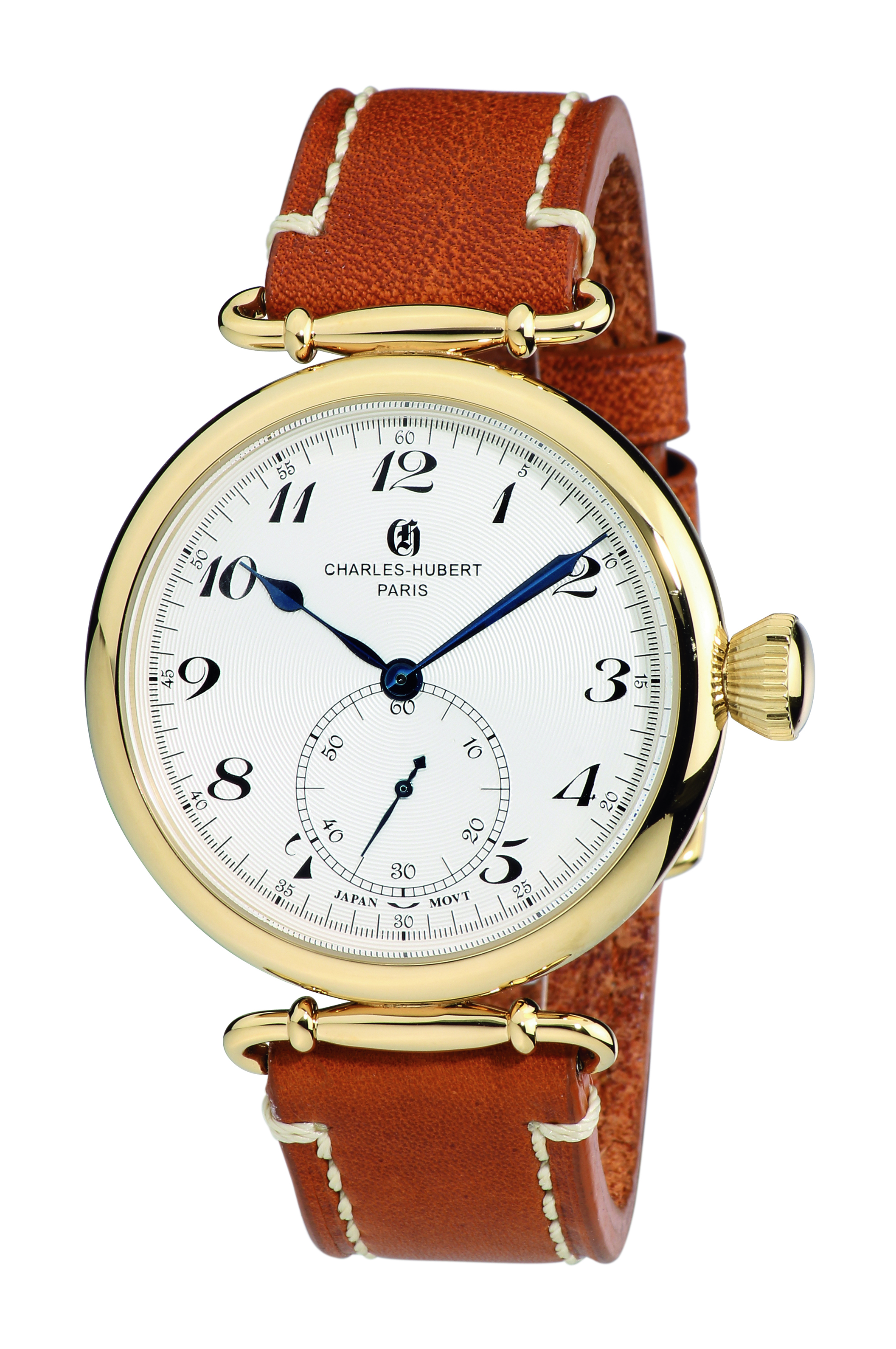 Charles-Hubert, Paris Men's 3957-G Premium Collection Analog Display Japanese Quartz Brown Watch