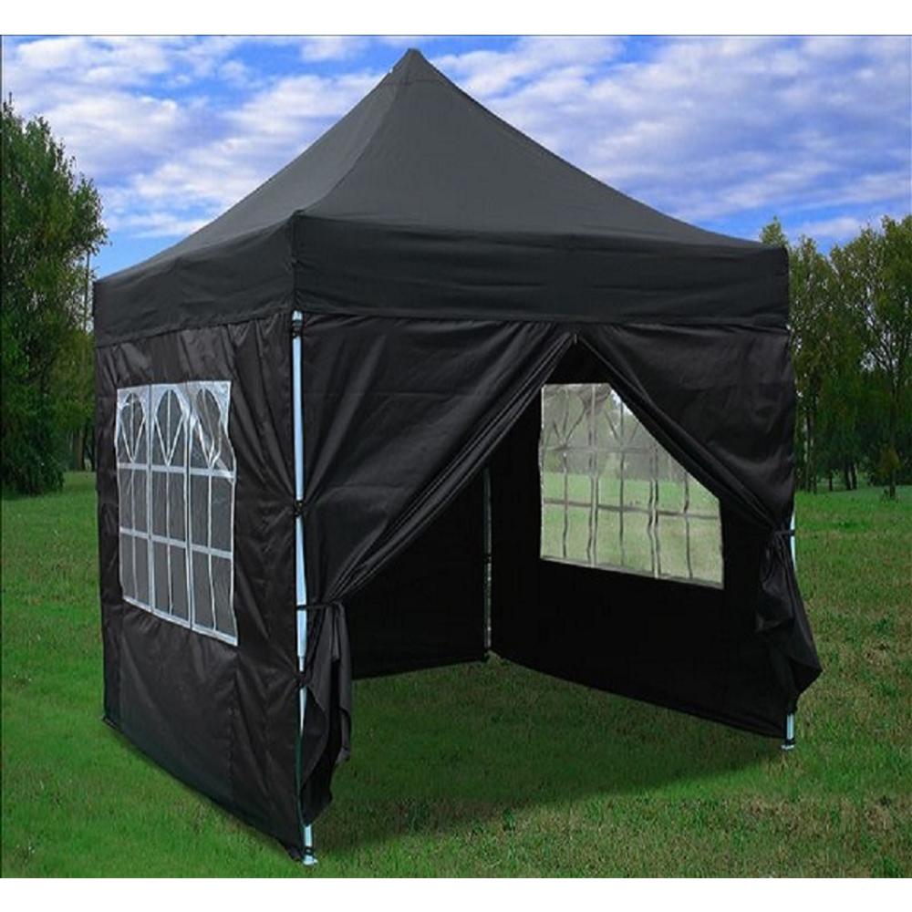 Delta canopy 8'X8' Black - Pop up 4 Wall Canopy Party Tent Gazebo EZ