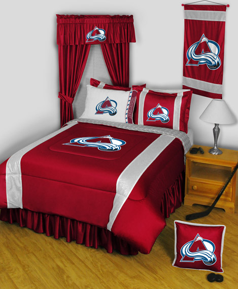 Sports Coverage Colorado Avalanche 6 Pc QUEEN Comforter Set and One Matching Window Valance/Drpae Set (84 Inch Drapes)