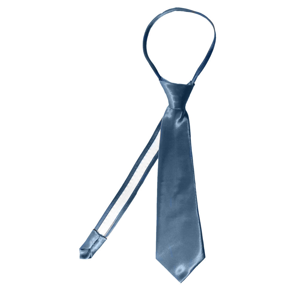 Leadertux S (S-4T) M (5-7) L (8-14) XL (16-20) Dark Gray Satin Zipper Necktie for Boy Baby Kid Teen for Formal Tuxedo Suit
