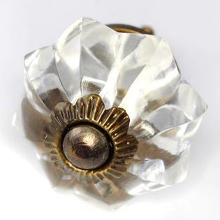 Romantic Decor Fancy Clear Glass Cabinet Knobs 10 Kitchen Drawer Handles Pulls Ik204nrb Melon Shaped Glass Knobs With Brass Hardware