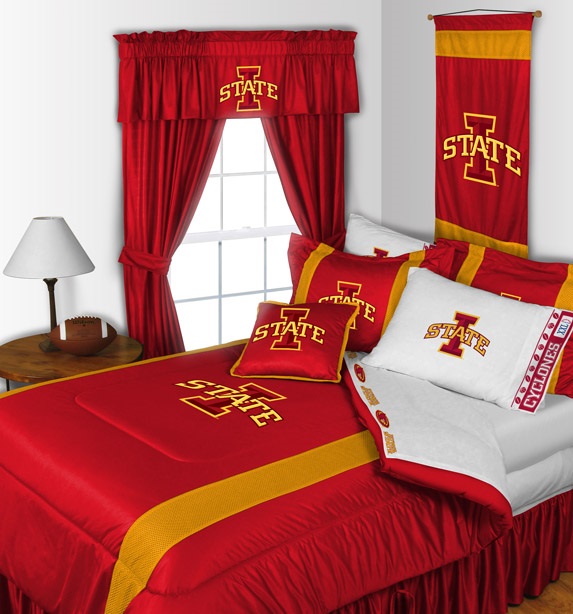 Sports Coverage Iowa State Cyclones 8 Pc QUEEN Comforter Set (Comforter, 1 Flat Sheet, 1 Fitted Sheet, 2 Pillow Cases, 2 Shams, 1 Bedskirt)