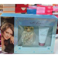 Hilary Duff WITH LOVE by HILARY DUFF 2-pcs Set for Woman  3.3 fl.oz / 100 ml Eau Dea Parfum Spray  1.7 fl.oz / 50 ml Moisturizing B.Lotion
