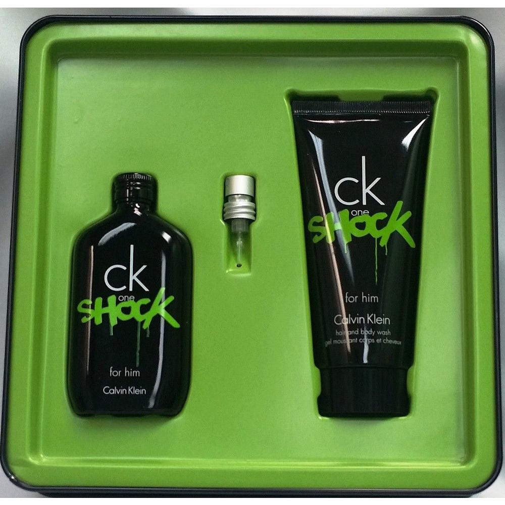 Calvin Klein CK One Shock by Calvin Klein 2-pcs Set for Men 1.7 fl.oz / 50 ml Eau De Toilette Spray  + 3.4 fl.oz / 100 ml Hair & Body Wash  B