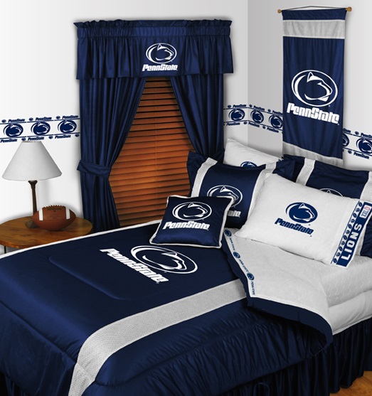 Sports Coverage Penn State Nittany Lions 8 Pc KING Comforter Set (Comforter, 1 Flat Sheet, 1 Fitted Sheet, 2 Pillow Cases, 2 Shams, 1 Bedskirt)