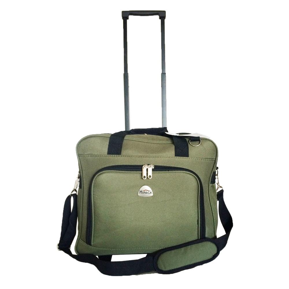 Hipack 16" Computer/laptop Bag Rolling Shoulder Carryon Green
