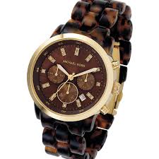 michael kors women's tortoise watch