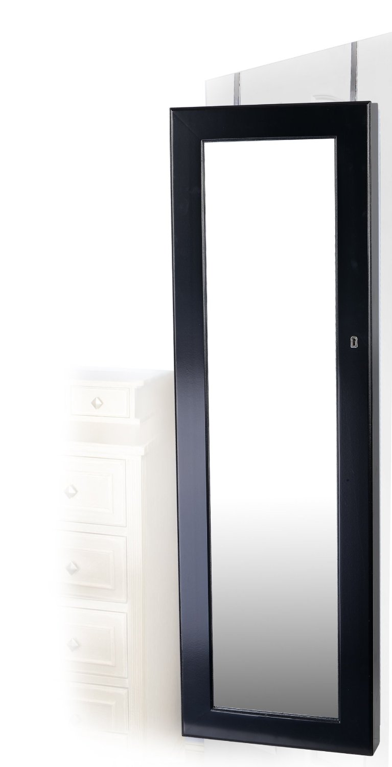 Btexpert Deluxe Wooden Jewelry Armoire Cabinet Wall Mount Hanger