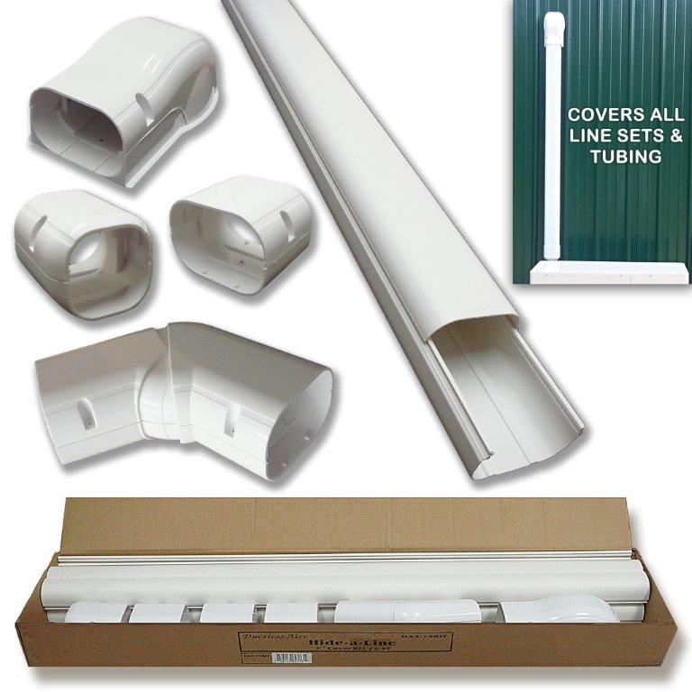 DuctlessAire 4" 14 Ft Hide-A-Line PVC Line Set Cover Kit