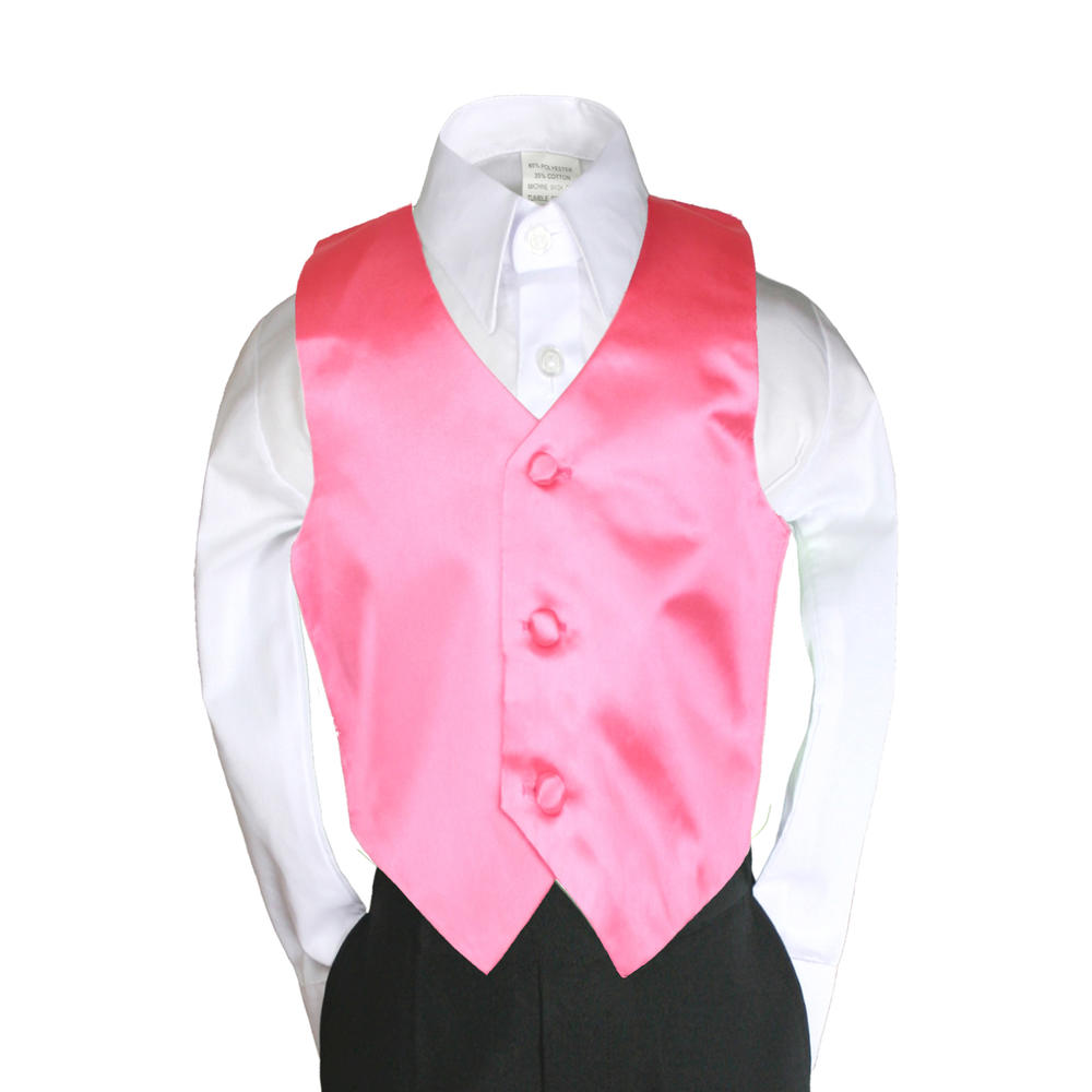 Leadertux 5 6 7 8 10 12 14 16 18 20 Solid Color Satin Coral Vest only Boy Kid Child Teen size for Formal Tuxedo Suit