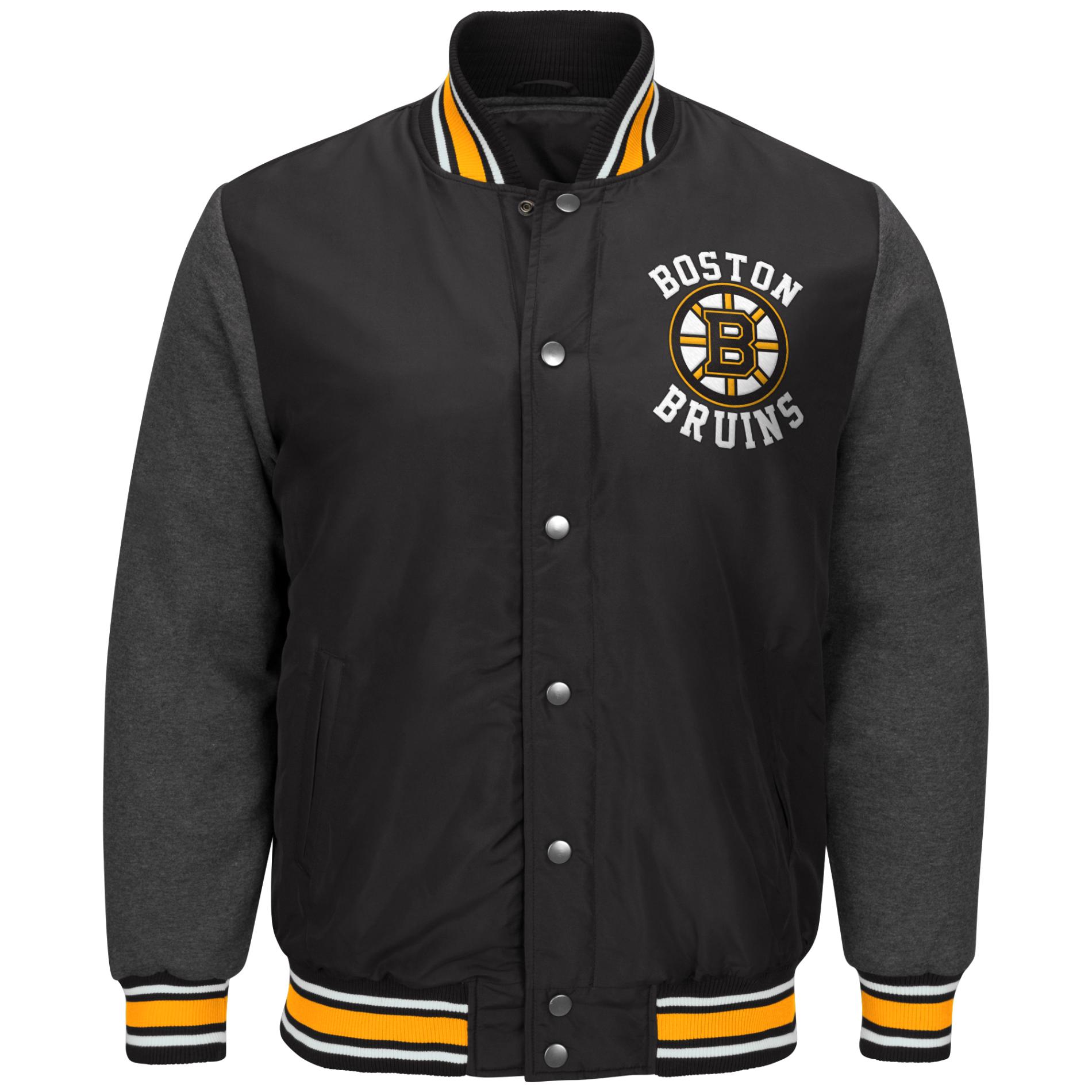 NHL Men's Big & Tall Wool Varsity Jacket - Boston Bruins