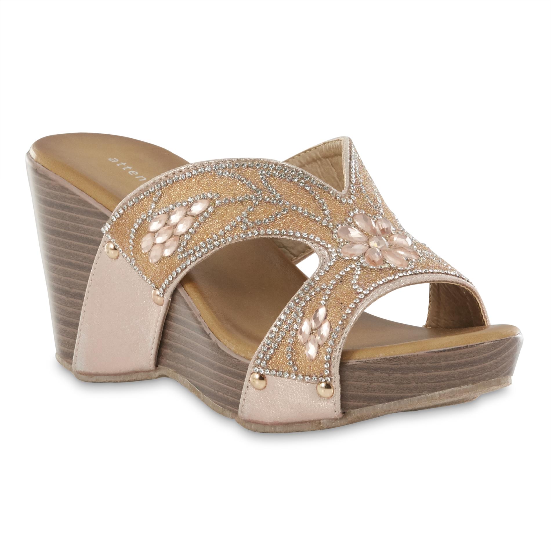 Attention Women's Ciara Champagne Wedge Sandal - Shoes - Women's Shoes ...