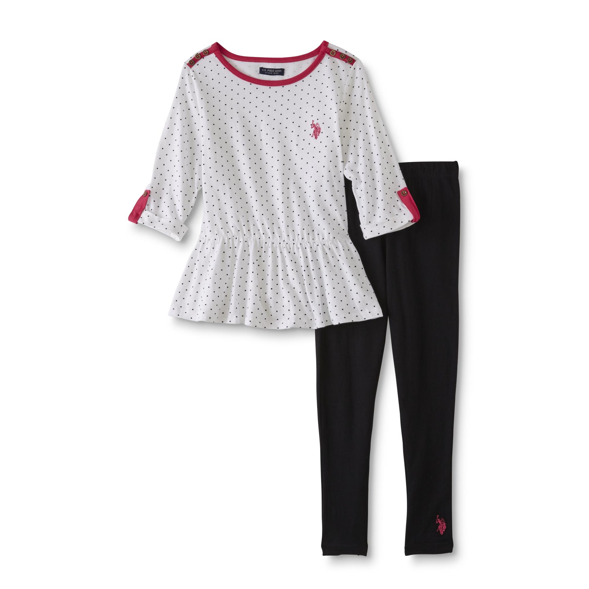 U.S. Polo Assn. Infant & Toddler Girls' Tunic Top & Leggings - Dots