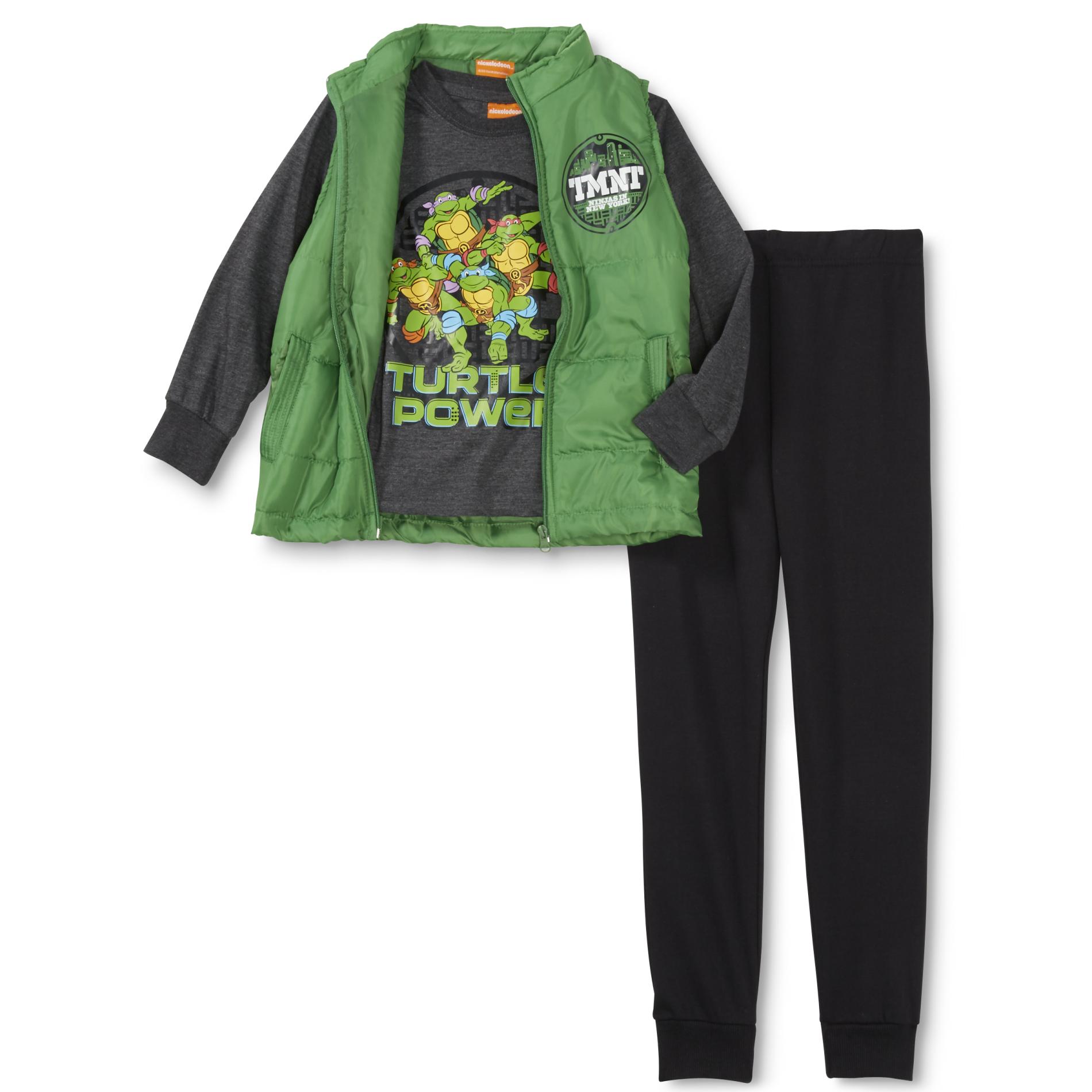 Nickelodeon Teenage Mutant Ninja Turtles Boys' Puffer Vest & Graphic T-Shirt