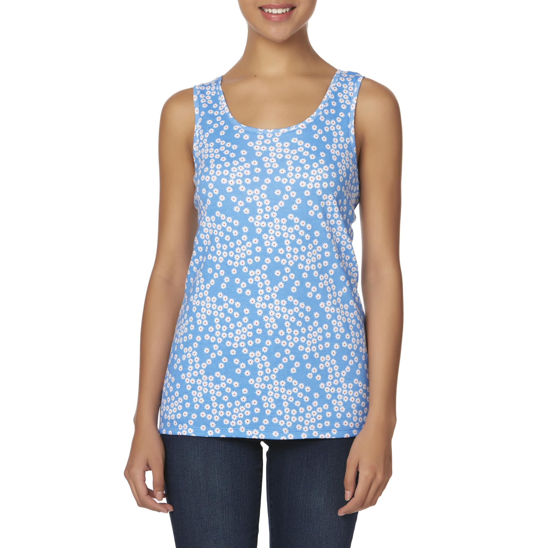 Basic Editions Women's Tank Top - Ditsy Floral