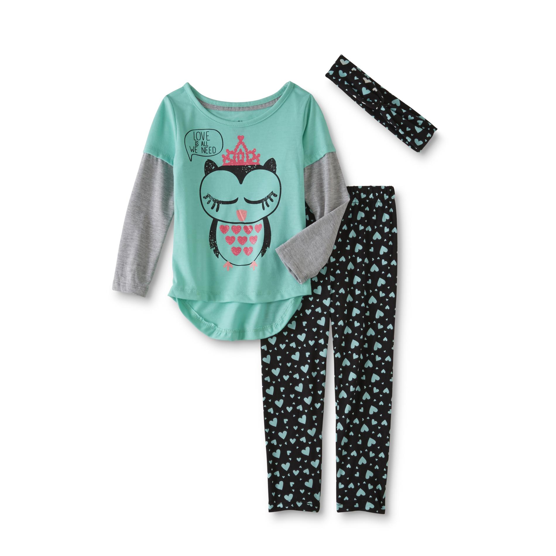 Love@FirstSight Infant & Toddler Girls' Graphic T-Shirt, Leggings & Headband - Love Is All We Need