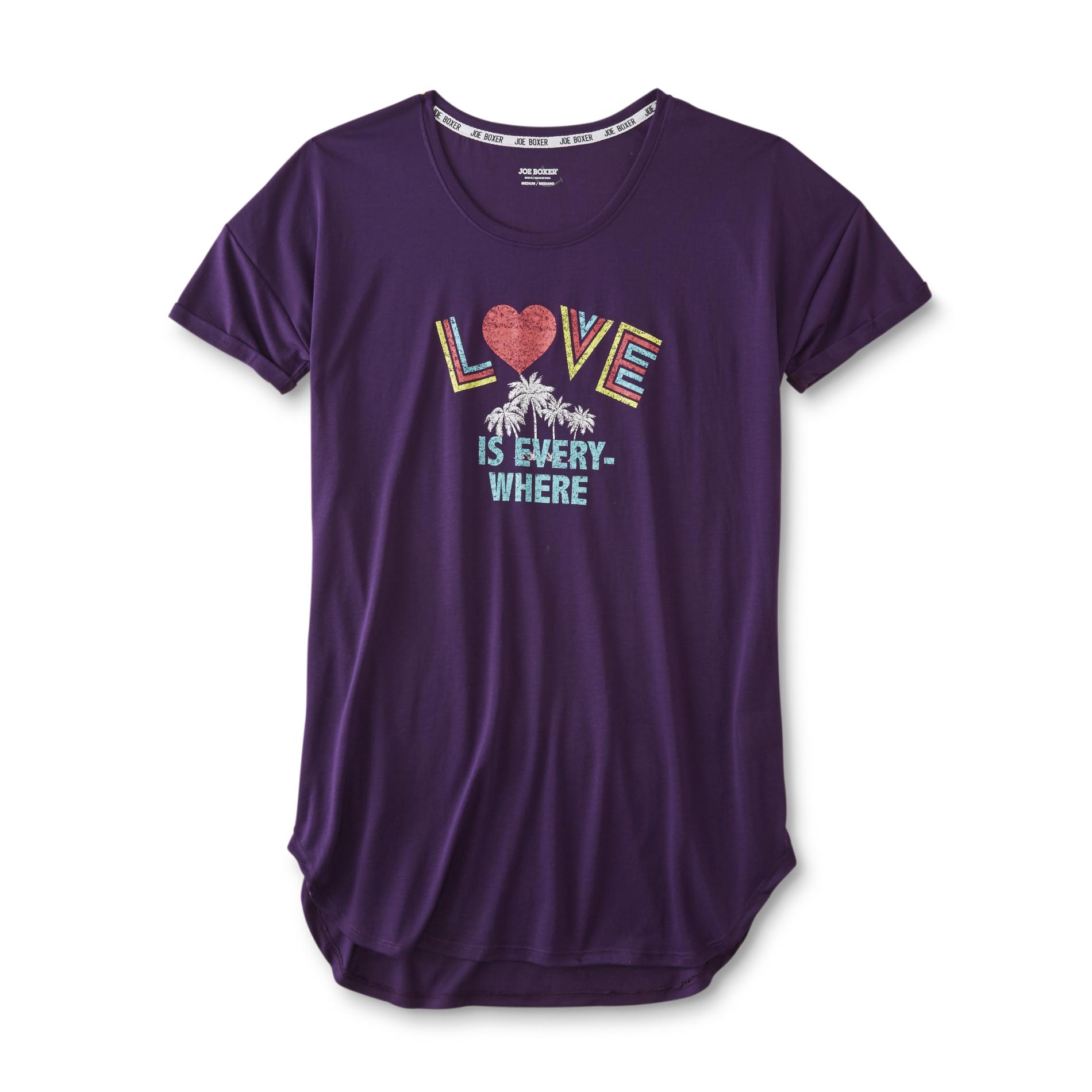 Joe Boxer Women's Plus Sleep Shirt - Love is Everywhere