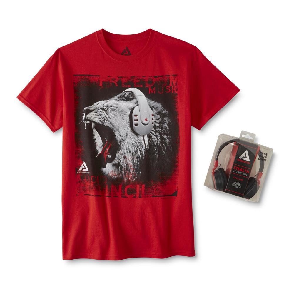 Audio Council Men's Graphic T-Shirt & Headphones - Freedom Music