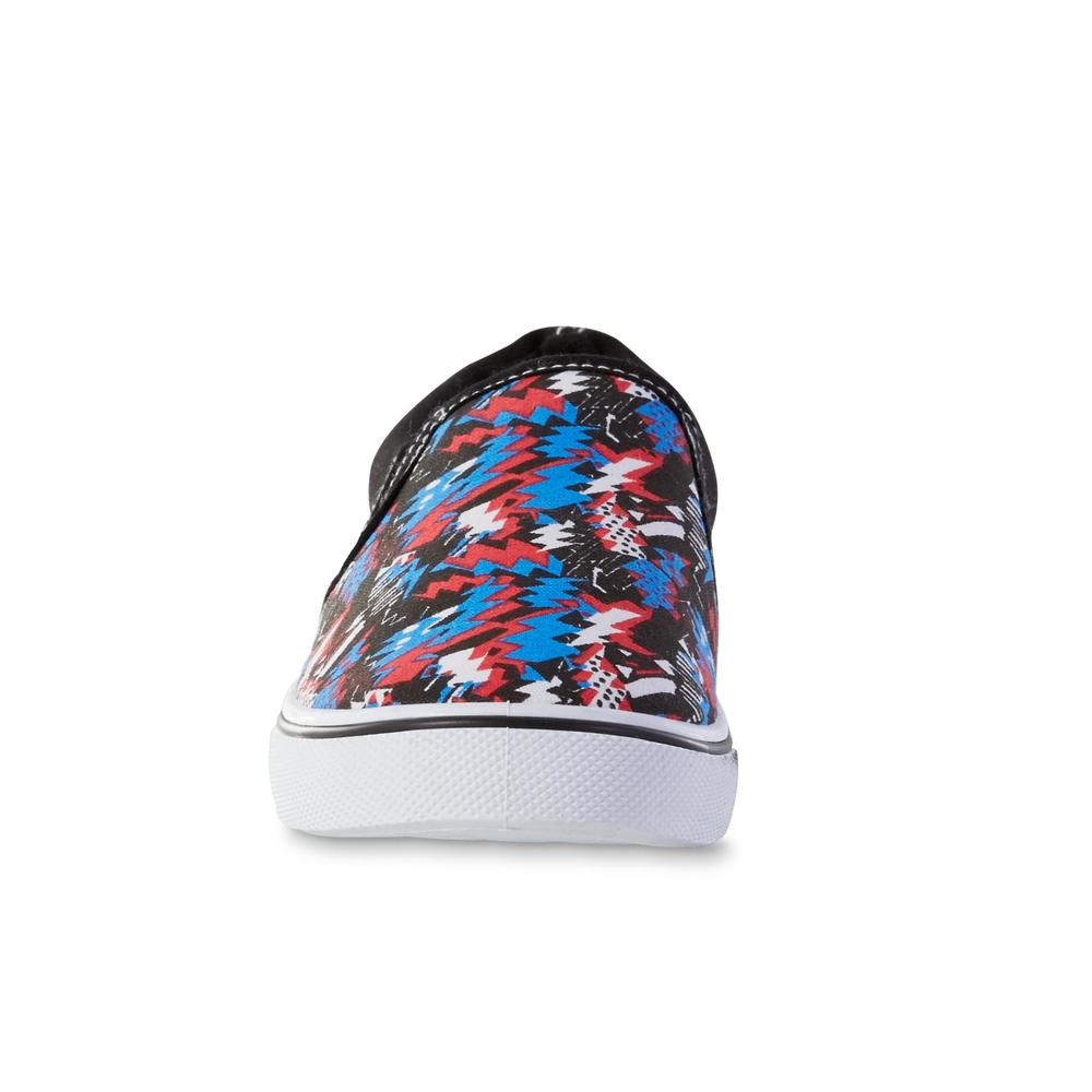 Joe Boxer Boys' Graffiti Black/Multicolor Slip-On Sneaker