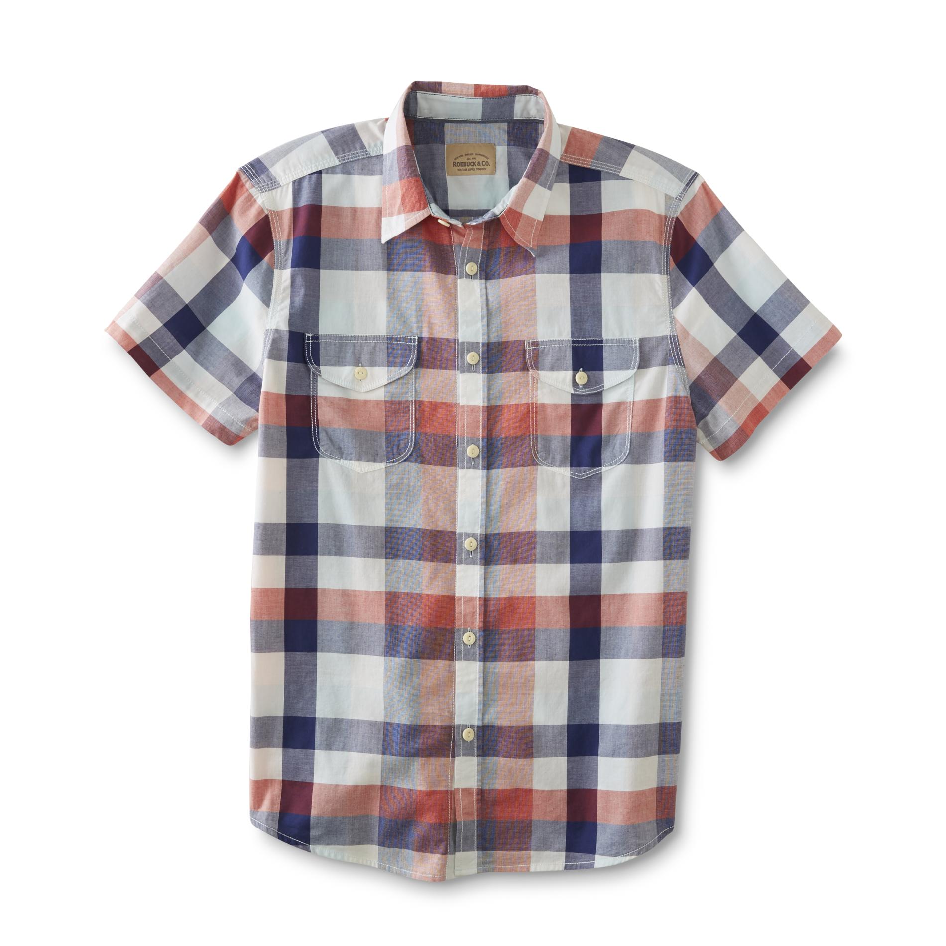 Roebuck & Co. Young Men's Button-Front Shirt - Plaid