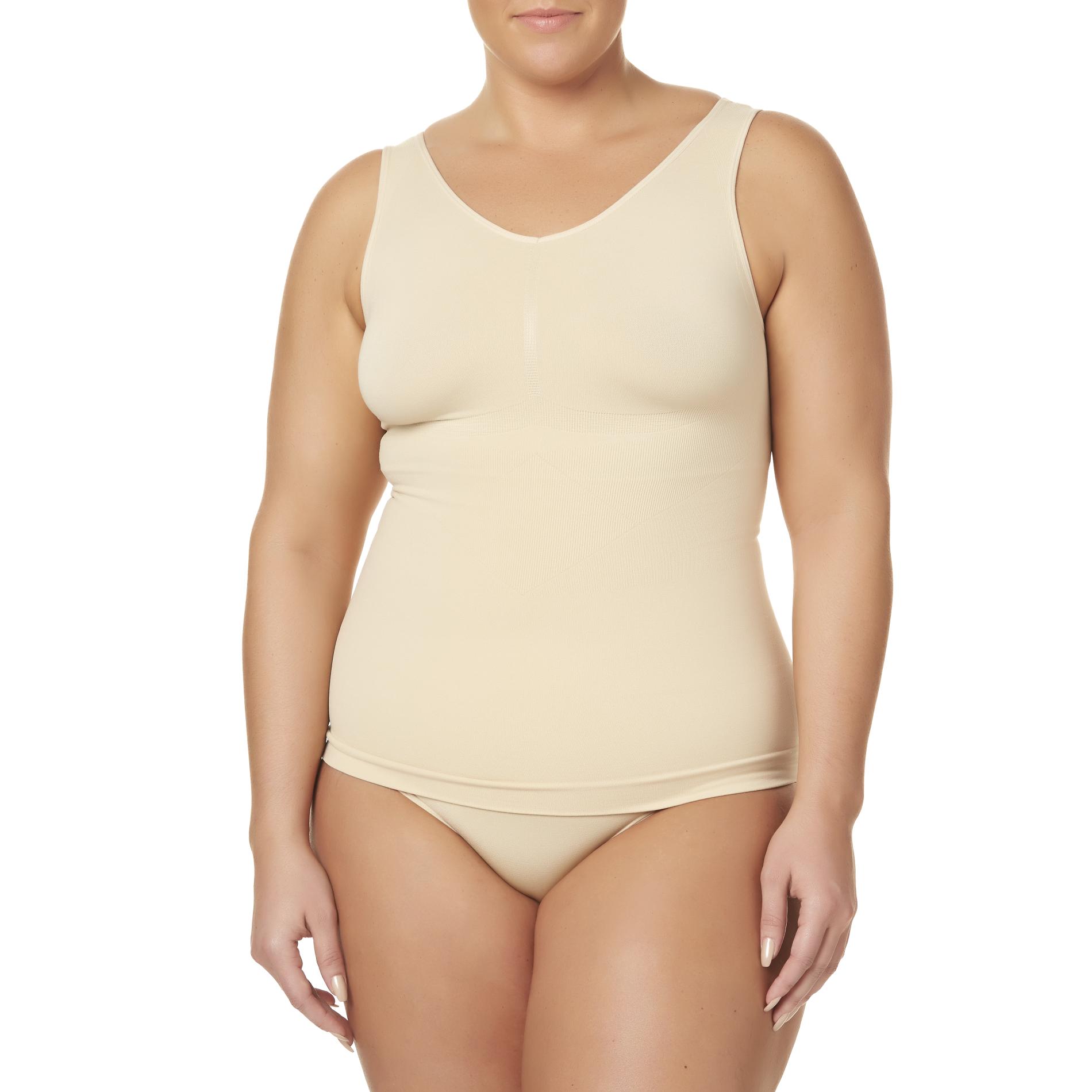 Women's Plus Shaper Tank Top, Size: 2XL, Black Women's Plus Shaper Tank Top, Size: 2XL, Black