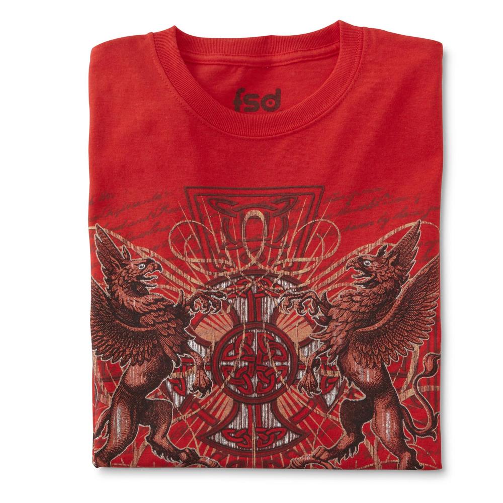Screen Tee Market Brands Young Men's Graphic T-Shirt - Griffin Cross