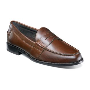 Nunn Bush Men's Noah Leather Penny Loafer Brown Wide Width
