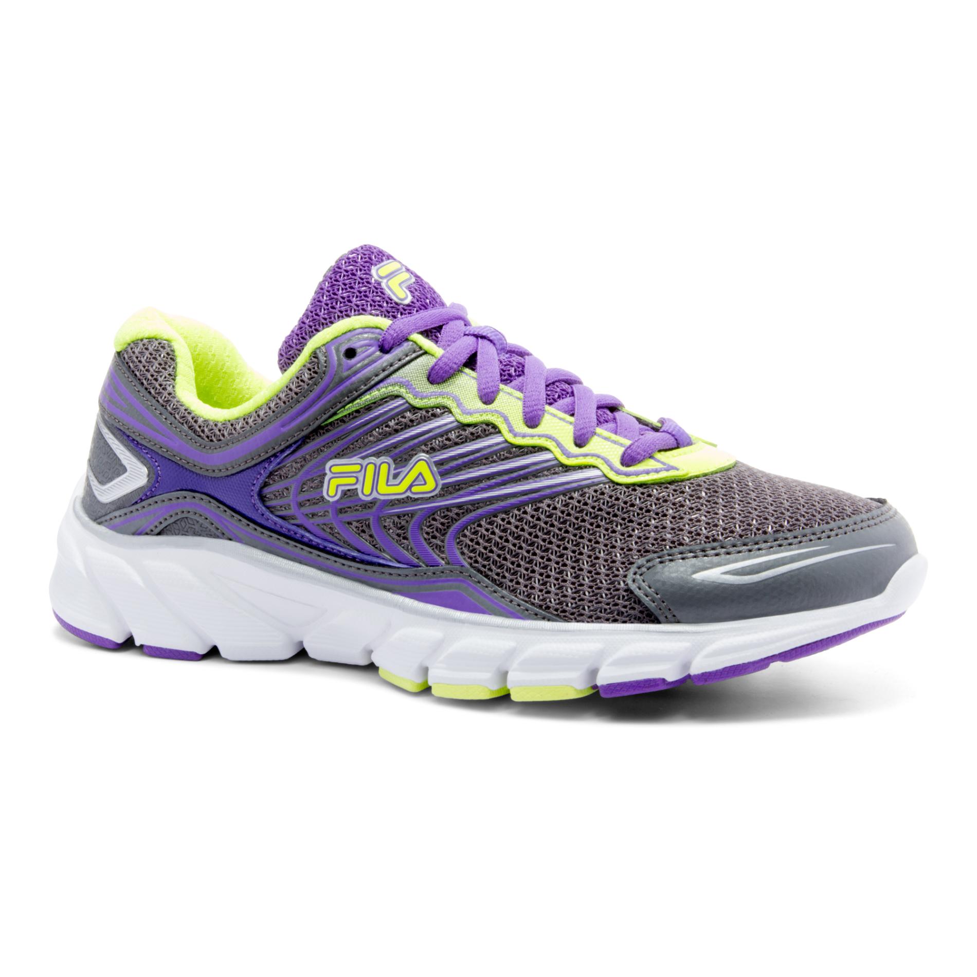 Fila Women's Memory Maranello 4 Running Shoe - Gray/Purple