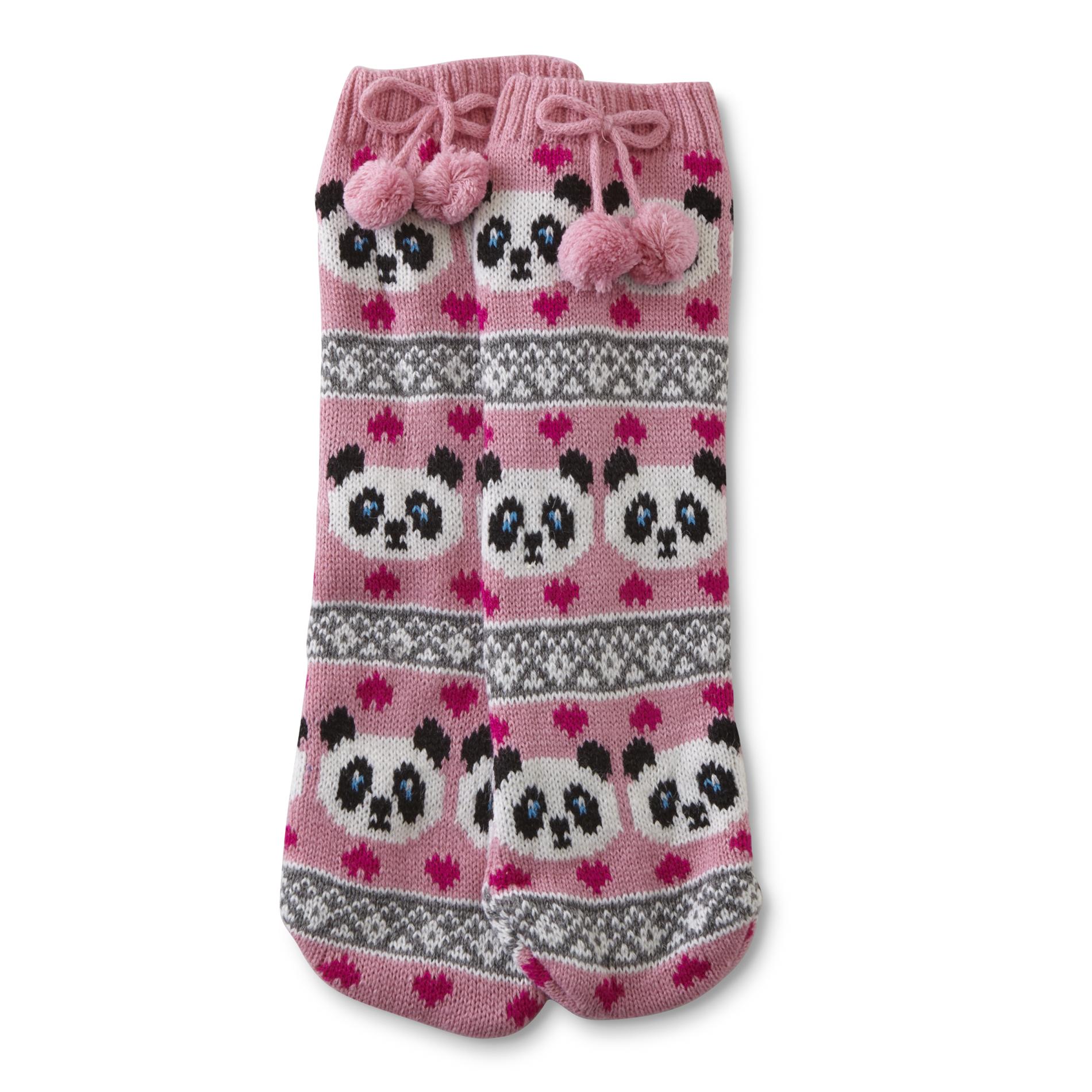 Joe Boxer Girls' Slipper Socks - Argyle & Panda Bears