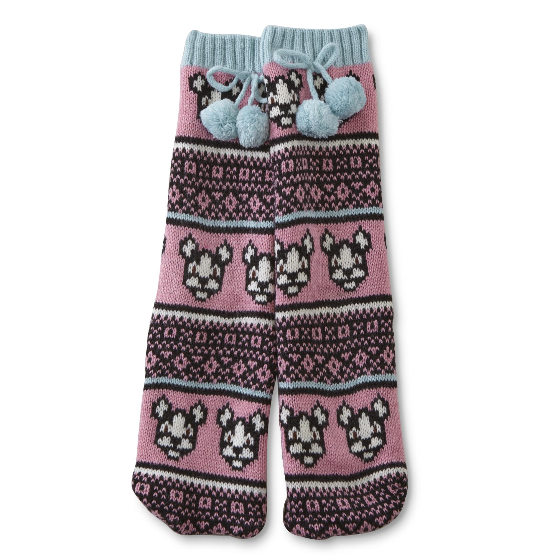 Joe Boxer Girls' Slipper Socks - Striped & Dogs