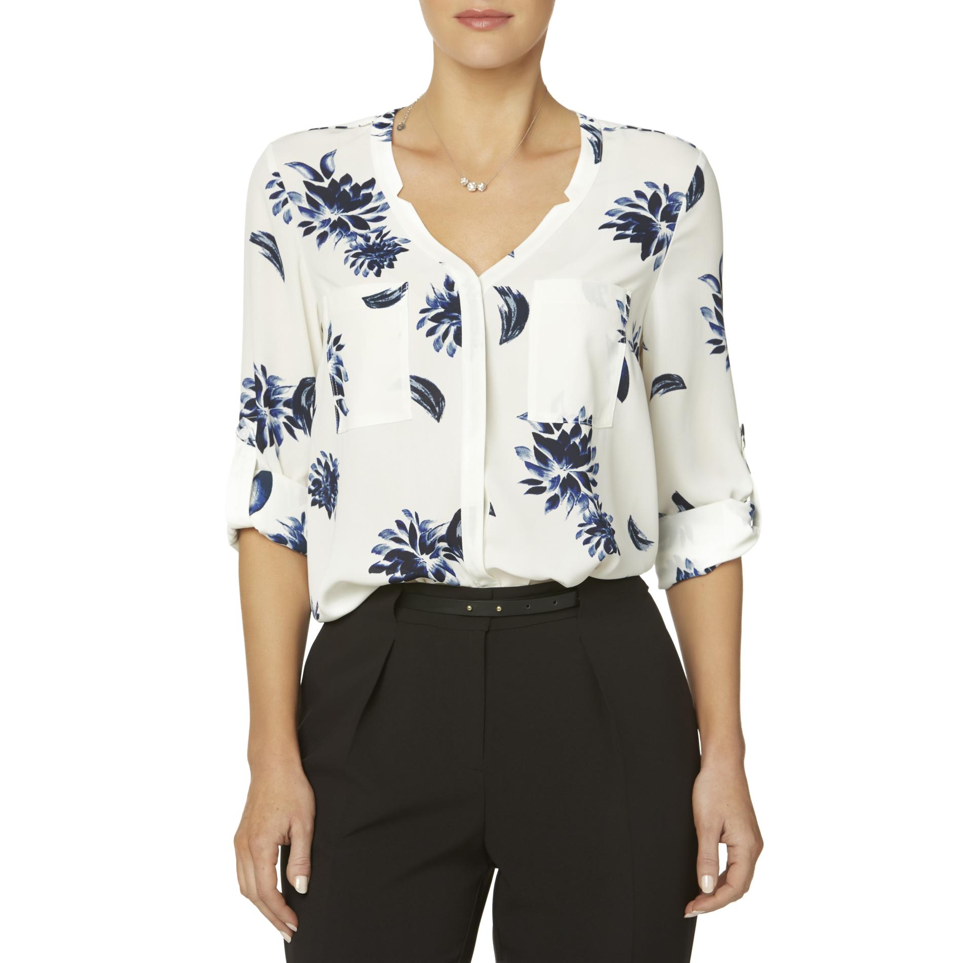 Simply Styled Women's Chiffon Blouse - Floral