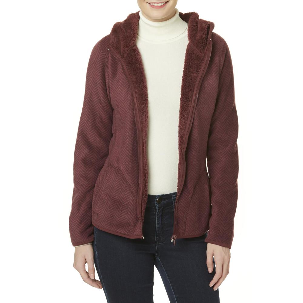Laura Scott Women's Reversible Fleece Jacket - Herringbone