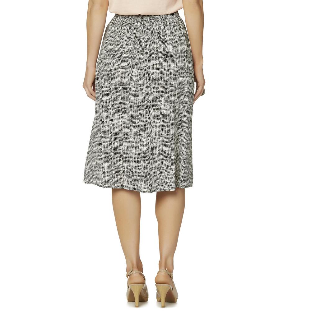 Simply Styled Women's Button-Front Skirt - Abstract