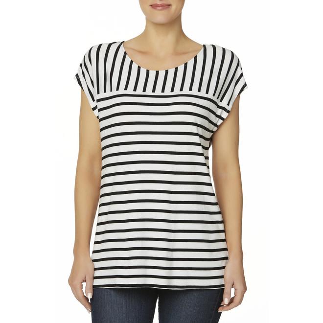 Simply Styled Women's Cap Sleeve Top - Striped