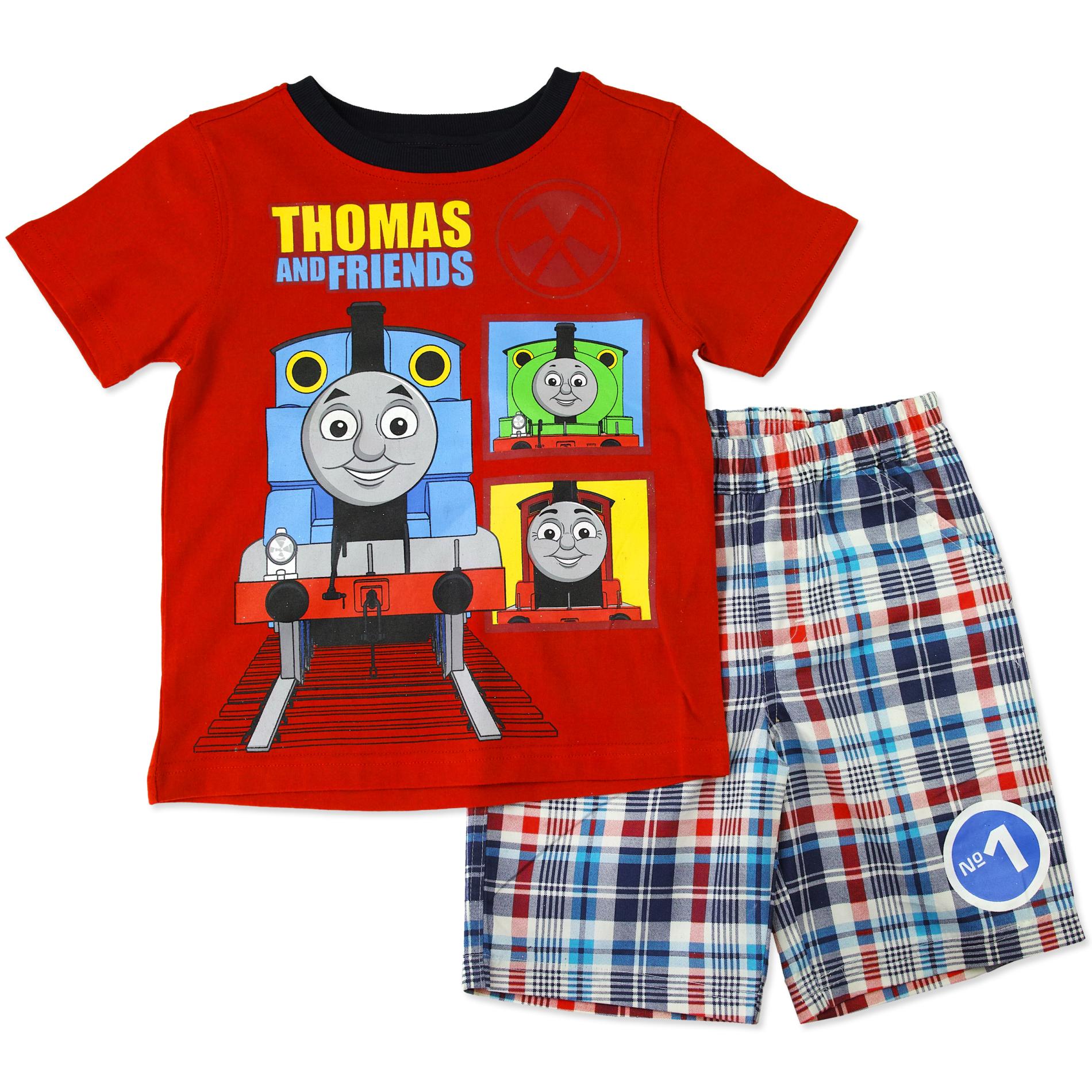 Thomas & Friends Infant & Toddler Boys' T-Shirt & Shorts - Plaid