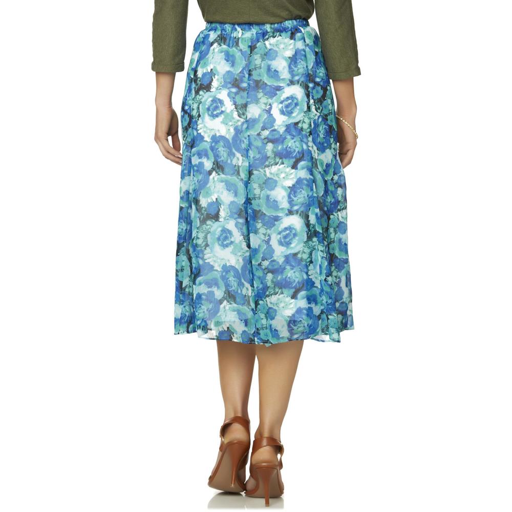 Laura Scott Women's Chiffon Skirt - Floral