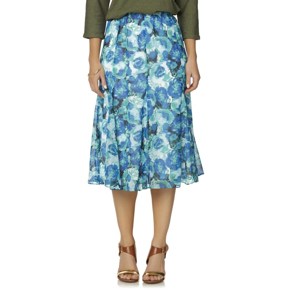 Laura Scott Women's Chiffon Skirt - Floral