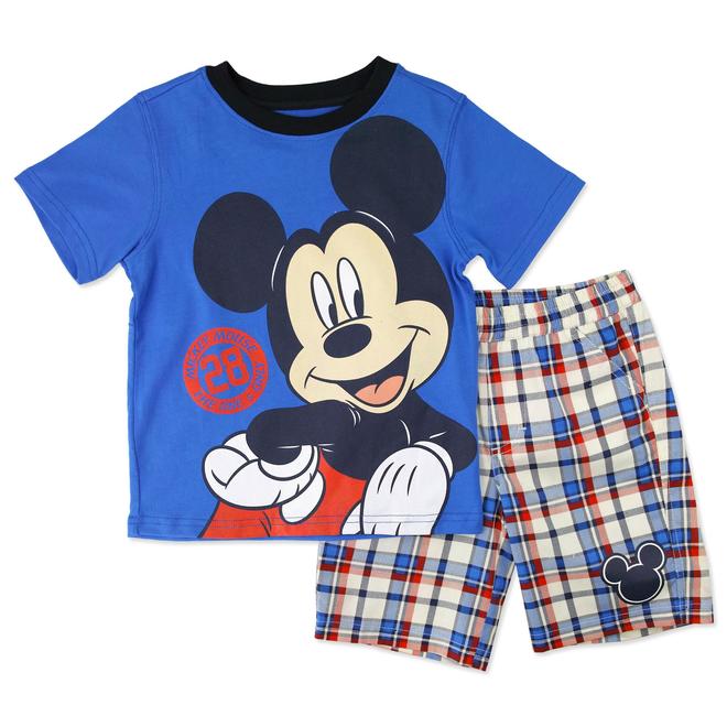 Disney Mickey Mouse Infant & Toddler Boys' TShirt & Shorts Plaid