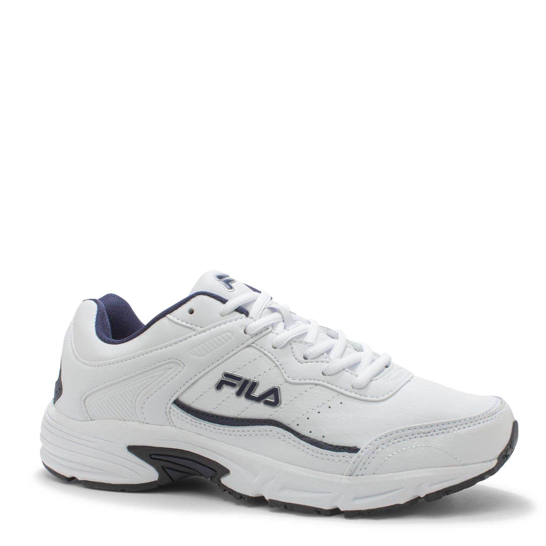 Fila Men's Memory Sportland Athletic Shoe - White/Navy Wide Width Avail